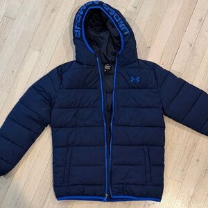 Under Armour Kids' Navy Puffer Coat with Blue Accents